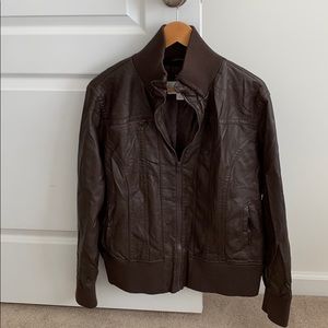 XHILARATION brown faux leather jacket